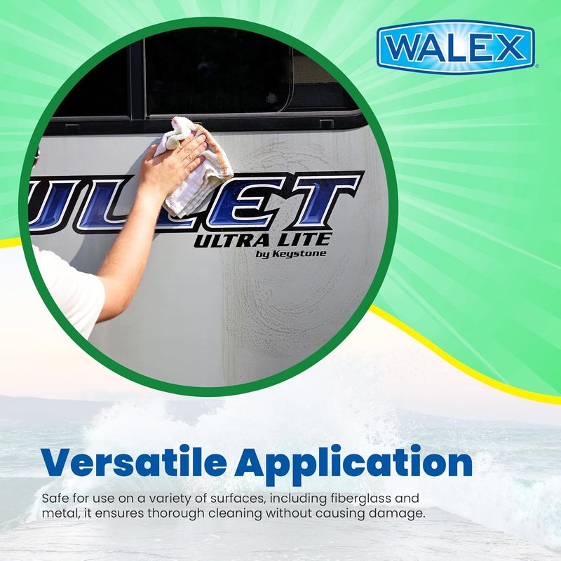 WALEX Premium RV/Marine Black Streak Remover - Powerful Exterior Cleaner for RVs, Campers, and Boats, Restores Original Shine, Removes Tough Stains & Scuff Marks, Easy Application, 1 Gallon - Image 5